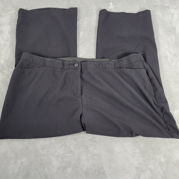 Lane Bryant Women Pants 26P Petite Plus Straight Leg Black Poly Blend BLA143E - Picture 1 of 8